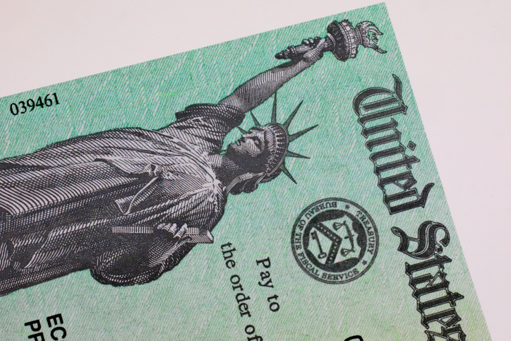 Economic impact payment check from the US